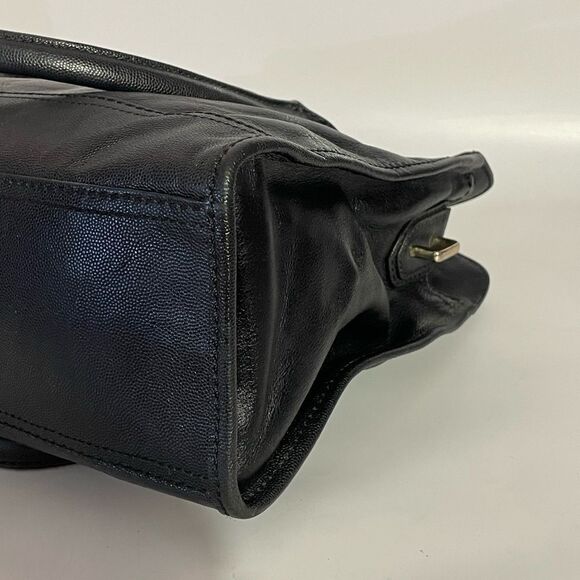 Elegant Cole Haan Valise Kendra Black Leather Satchel Handbag - Picture 8 of 13